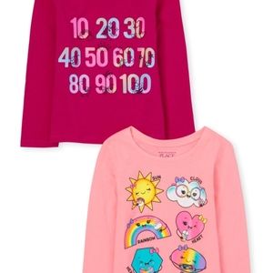 ***3/$30***NWT Toddler Girls Shapes & Numbers Graphic Tee 2-P